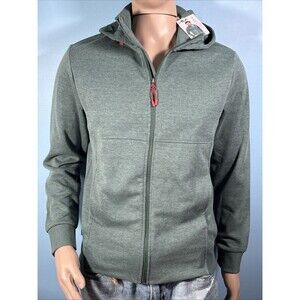 Crane Performance Green Hoodie (Men’s M) • New • Zipper With Orange Accents